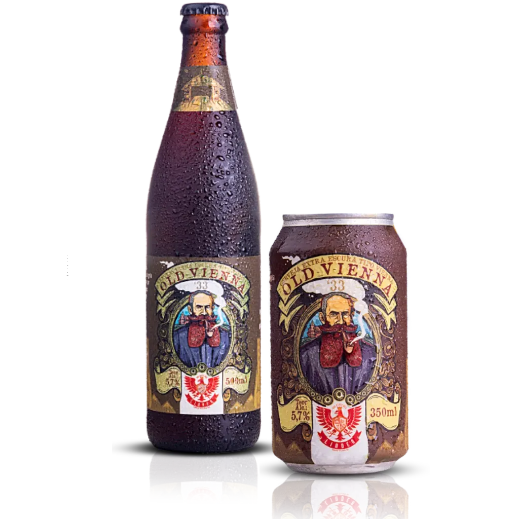 Old Vienna: Garrafa 500 ml e Lata 350 ml
