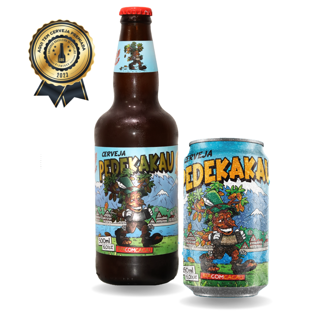 Cerveja dark IPA da Lindenbier, a pedekakau é uma API com adicao de cacau